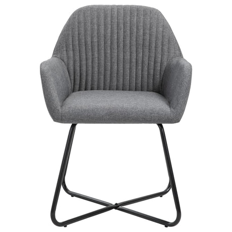 Vidaxl eetkamerstoelen 2 st stof donkergrijs