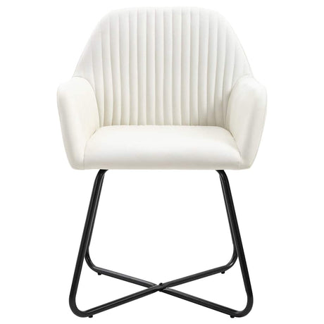 Vidaxl eetkamerstoelen 2 st stof crèmekleurig