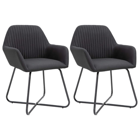 Vidaxl eetkamerstoelen 2 st stof zwart