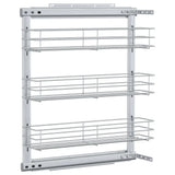 Vidaxl Drahtkorb ausziehbar 3-layer 47x15,5x55,5 cm Silberfarbe
