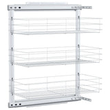 Vidaxl Drahtkorb Küche ausziehbar 3-layer 47x25x56 cm Silberfarbe