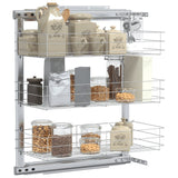Vidaxl Drahtkorb Küche ausziehbar 3-layer 47x25x56 cm Silberfarbe