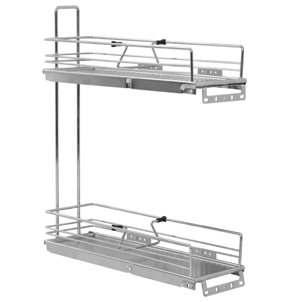 Vidaxl Wire Basket Kitchen Extanble 2-Wayer 47x15x54,5 cm srebrny kolor