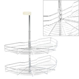 Vidaxl Wire Basket Kitchen 2-Wayer 180 stopni 75x38x80 cm srebrny kolor