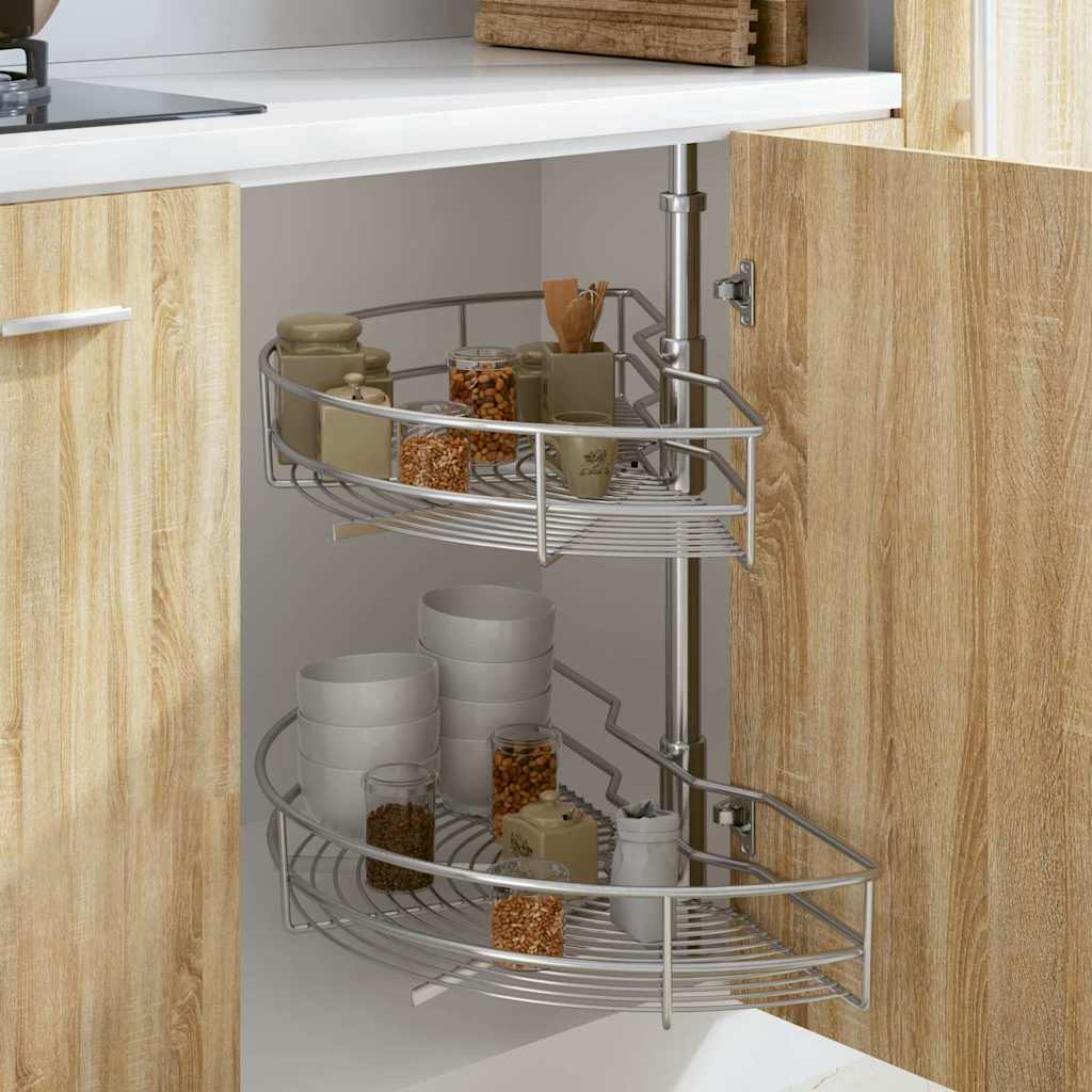 Vidaxl Wire Basket Kitchen 2-Wayer 180 stopni 75x38x80 cm srebrny kolor