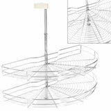 Vidaxl Wire Basket Kitchen 2-Wayer 180 stopni 85x44x80 cm srebrny kolor