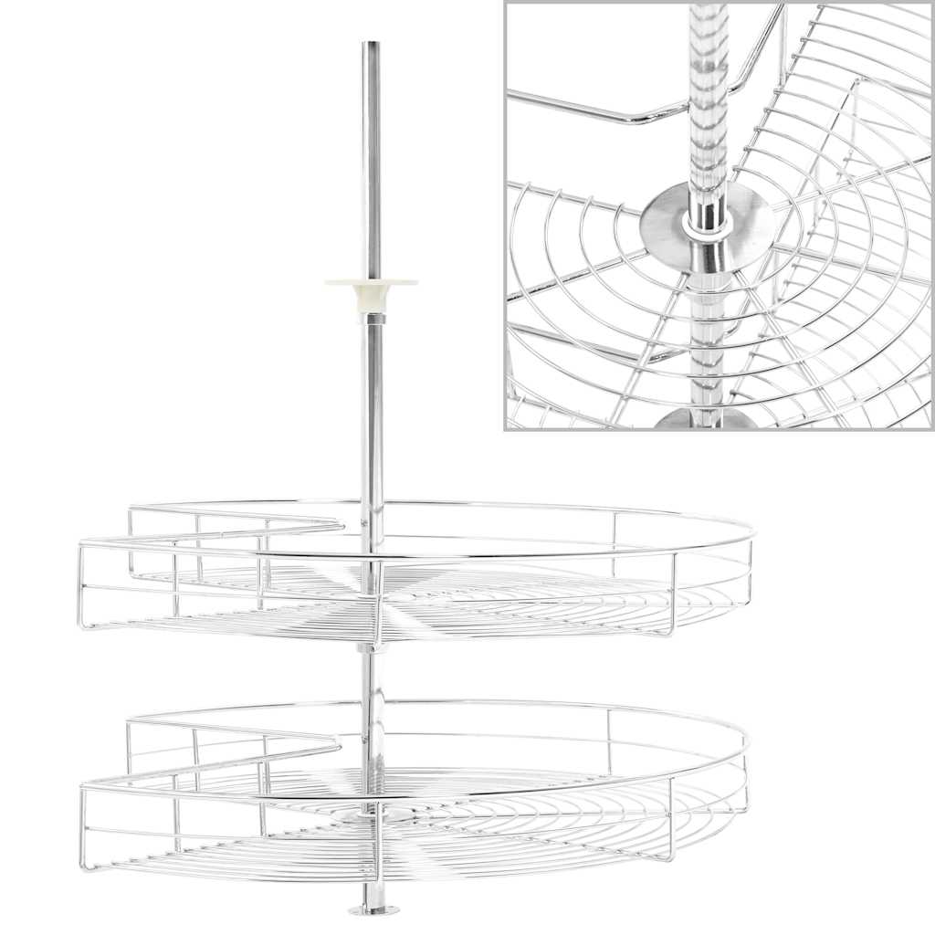 Vidaxl Wire kosit kuchnia 2-warstwowy 270 stopni 71x71x80 cm srebrny kolor