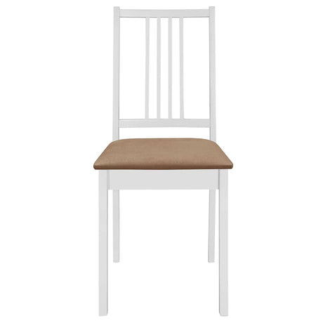 Vidaxl eetkamerstoelen met kussens 6 st massief hout wit