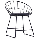 Vidaxl eetkamerstoelen met kunstleren zittingen 6 st staal zwart