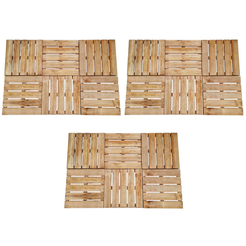 Vidaxl 18 baldosas de terraza 50x50 cm de madera marrón