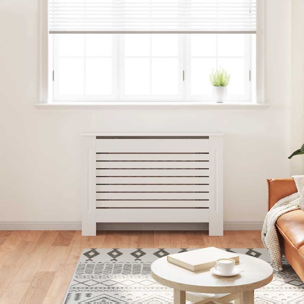 VIDAXL -Radiatorkonstruktion 112x19x81.5 cm MDF Weiß