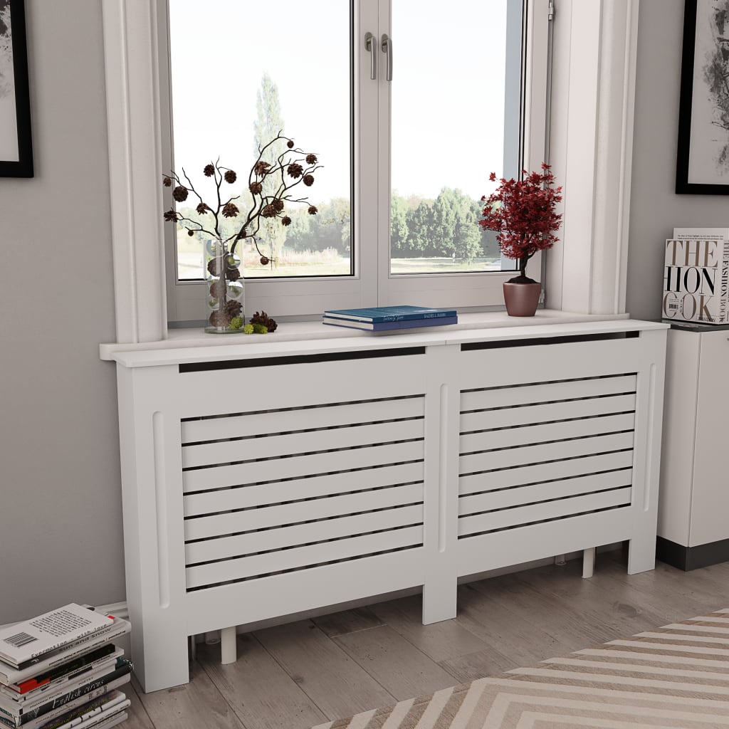 Construction de radiatorom vidaxl 172x19x81,5 cm mdf blanc