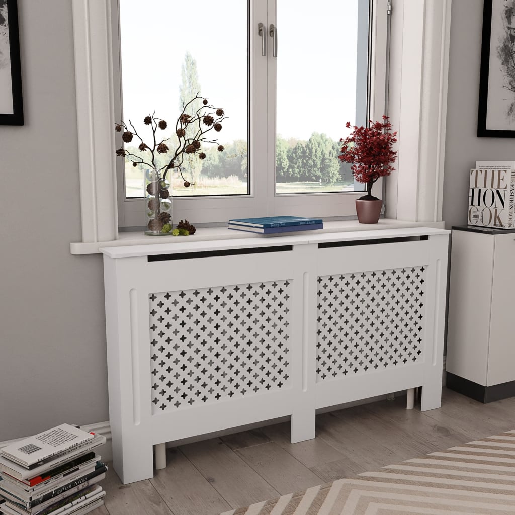 VIDAXL -Radiatorkonstruktion 152x19x81.5 cm MDF Weiß