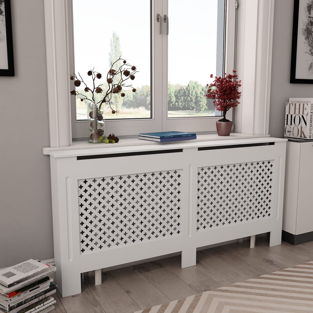 Construction de radiatorom vidaxl 172x19x81,5 cm mdf blanc