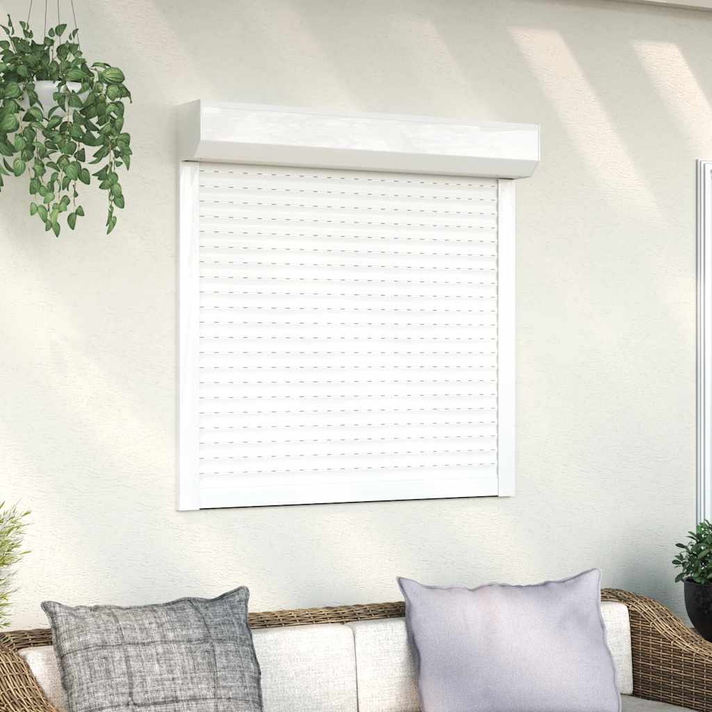 Shutter rullo Vidaxl 100x100 cm in alluminio bianco