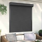 VIDAXL Roller Shutter 130x140 cm Aluminium -Anthrazit -ausgelöst