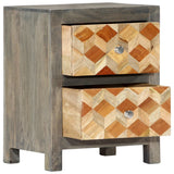 Vidaxl nachtkastje 40x30x50 cm massief mangohout grijs