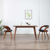 Vidaxl eetkamerstoelen 2 st gebogen hout en stof donkergrijs
