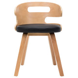 Vidaxl eetkamerstoelen 2 st gebogen hout en kunstleer