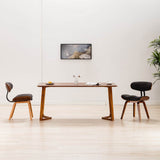 Vidaxl eetkamerstoelen 2 st gebogen hout en stof grijs