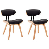 Vidaxl eetkamerstoelen 2 st gebogen hout en kunstleer
