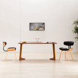 Vidaxl eetkamerstoelen 2 st gebogen hout en kunstleer