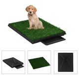 Vidaxl Toilettes pour animaux de compagnie 2 m avec récipient et herbe artificielle 63x50x7 cm vert