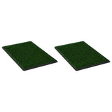 Vidaxl Toilettes pour animaux de compagnie 2 m avec récipient et herbe artificielle 76x51x3 cm vert