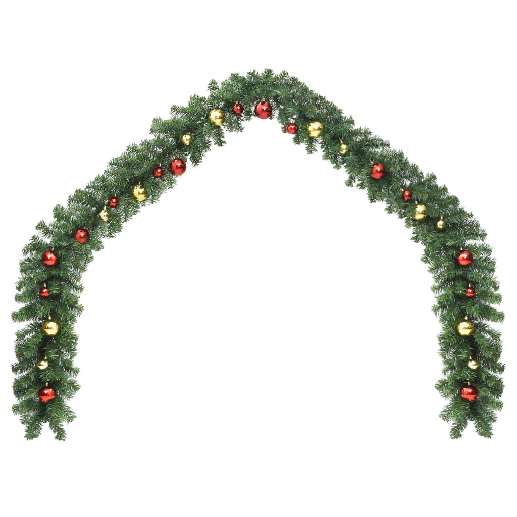 Vidaxl Christmas Garland ozdobiony bożonarodzeniowymi piłkami 10 m