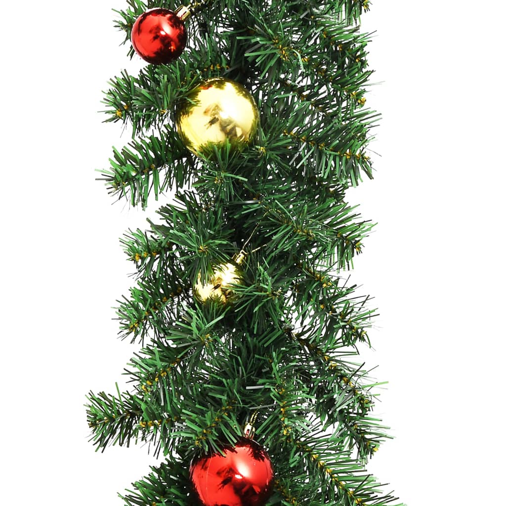 Vidaxl Weihnachtsgirlande mit Weihnachtskugeln 20 m dekoriert