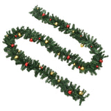 Vidaxl Garlands de Navidad 4 STS con bolas de Navidad 270 cm PVC Green