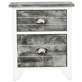 Vidaxl nachtkastje 38x28x45 cm paulowniahout grijs en wit