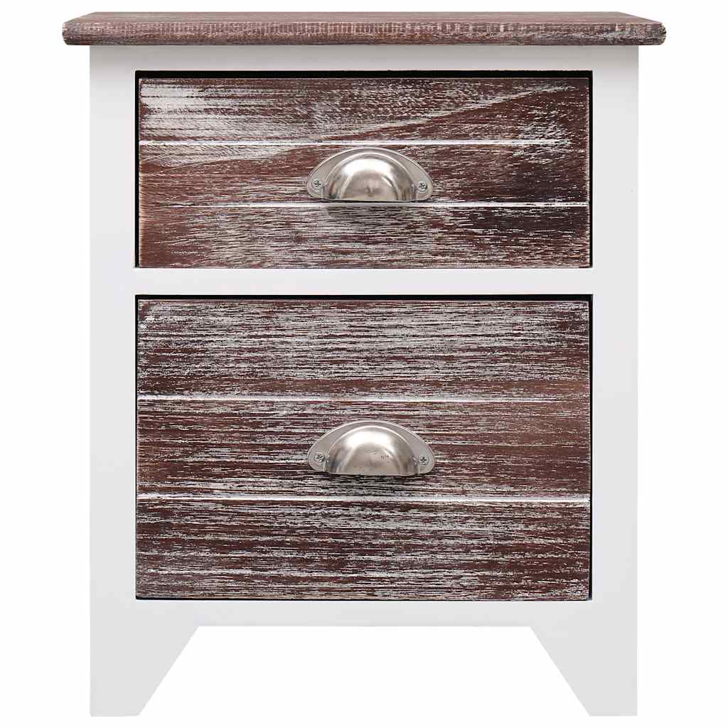 Vidaxl nachtkastje 38x28x45 cm paulowniahout bruin en wit