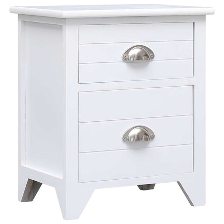 Vidaxl nachtkastje 38x28x45 cm paulowniahout wit