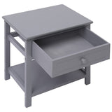 Vidaxl nachtkastje 40x29x42 cm paulowniahout grijs