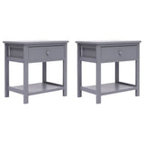 Vidaxl nachtkastje 2 st 40x29x42 cm paulowniahout grijs