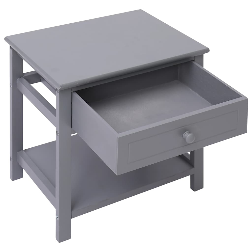 Vidaxl nachtkastje 2 st 40x29x42 cm paulowniahout grijs