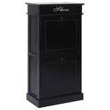 Gabinete de zapatos Vidaxl 50x28x98 cm Paulowniahout Black