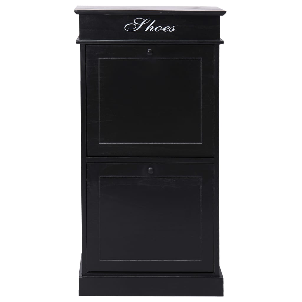 Gabinete de zapatos Vidaxl 50x28x98 cm Paulowniahout Black