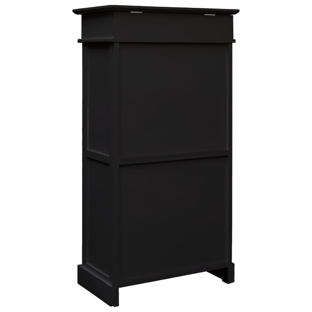 Gabinete de zapatos Vidaxl 50x28x98 cm Paulowniahout Black