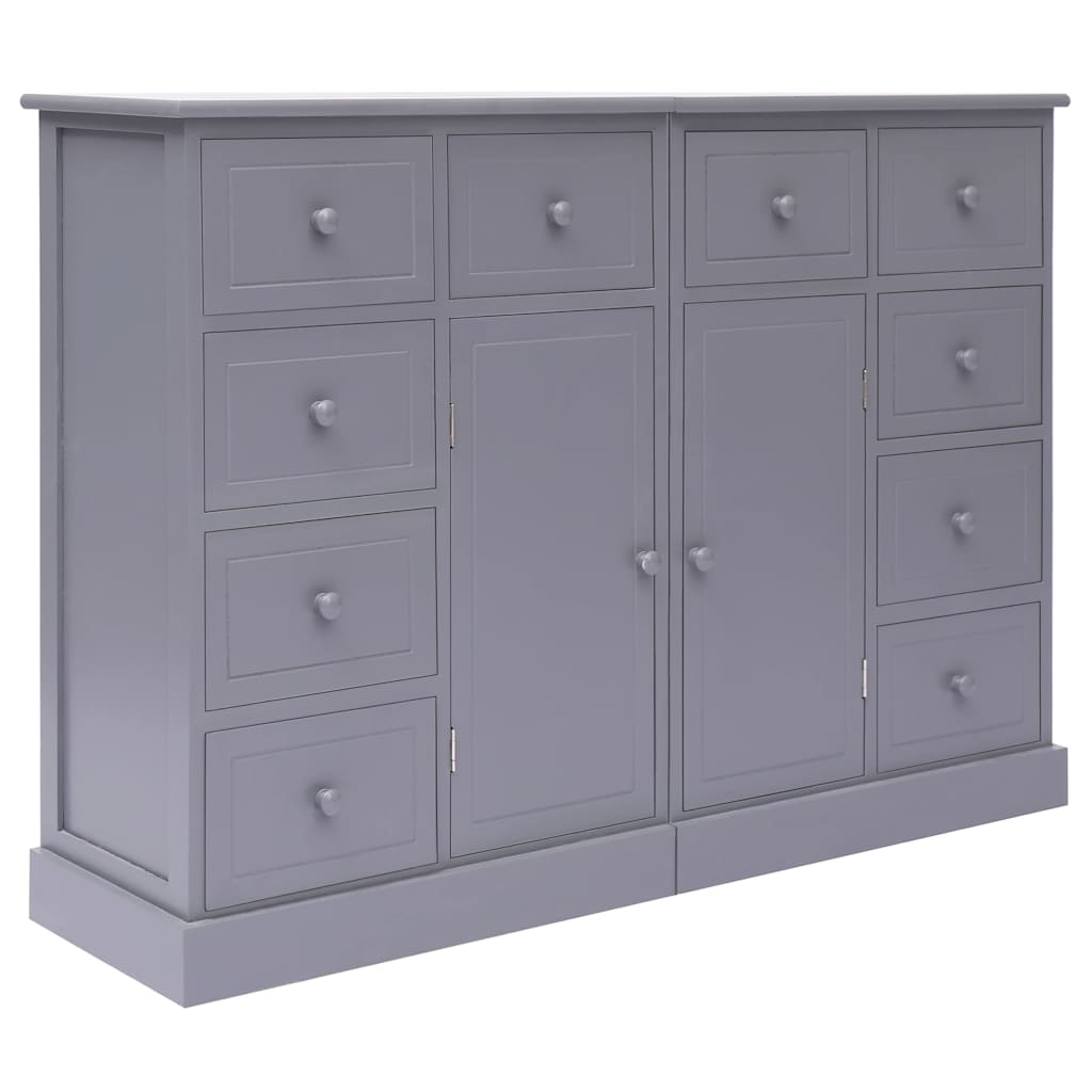 Vidaxl dressoir met 10 lades 113x30x79 cm hout grijs