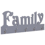 Vidaxl Wall Coat Rack Family 74x29,5 cm grå