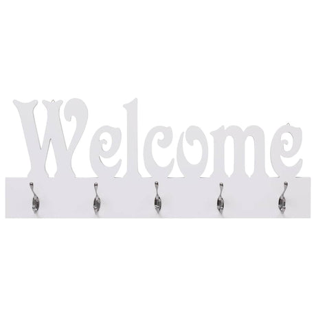 Vidaxl Wall Coat Rack Begrüßung 74x29.5 cm Weiß