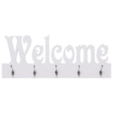 VidaXL Wall coat rack Welcome 74x29.5 cm White