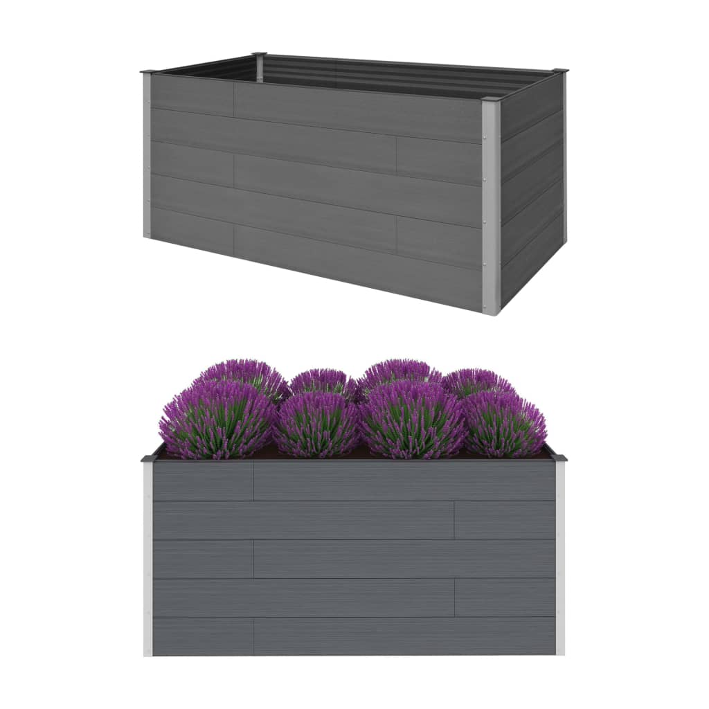 Vidaxl Planter hævet 200x100x91 cm HKC Gray