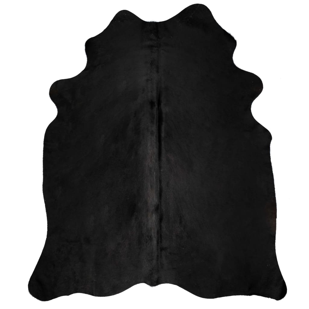 Vidaxl tappeto 150x170 cm pelle di manzo reale nera