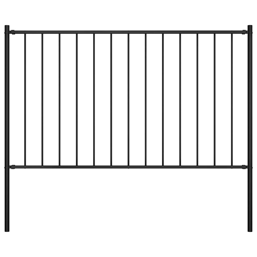 Vidaxl HEK -Panel mit Pfosten 1,7x1,25 m Pulver -bezogenem Stahl schwarz