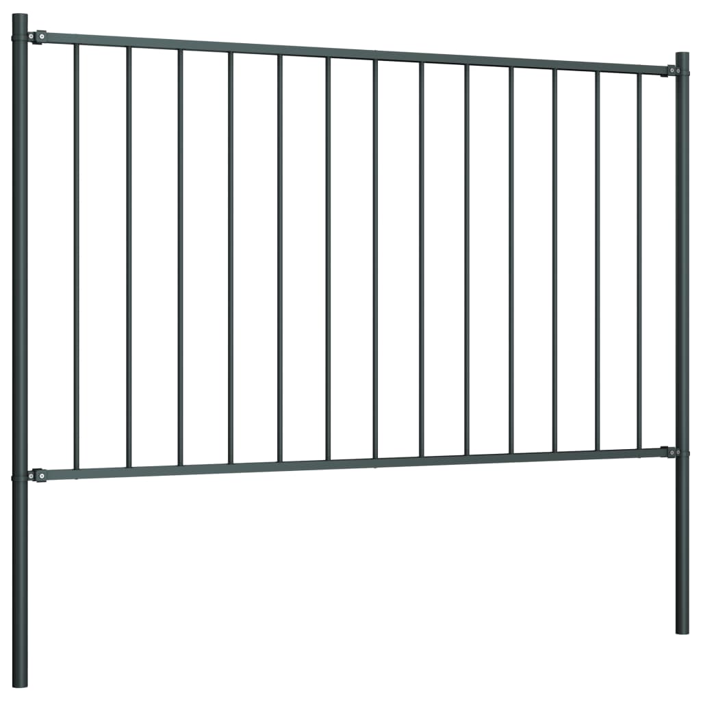 Vidaxl Hek panel with posts 1.7x0.75 m powder -coated steel anthracite