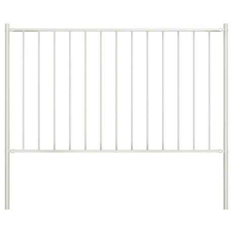 Vidaxl HEK -Panel mit Pfosten 1,7x1 m Pulver -beschichteter Stahlweiß