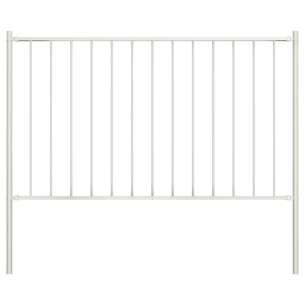 Vidaxl HEK -Panel mit Pfosten 1,7x1,25 m Pulver -Beschichteter Stahlweiß